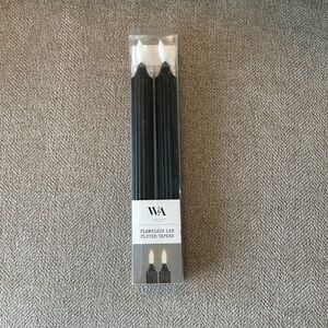 Black Flameless LED Fluted Taper Candles